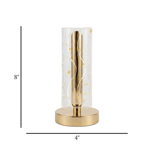 acrylic touch lamp golden flake wavy 8''x4'' china